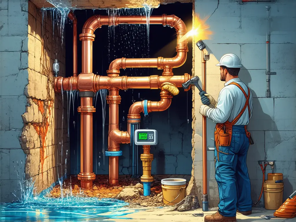 Fuga oculta en tuberia de agua reparacion y deteccion profesional