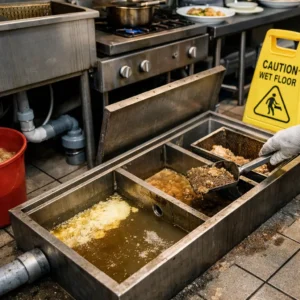 Separador de grasas en cocina profesional limpieza y mantenimiento